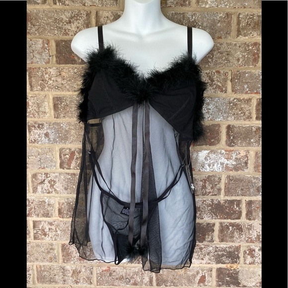 NWT MADISON INTIMATES BLACK NIGHTY STRAPS SEXY LIGHTWEIGHT SIZE MEDIUM - Picture 1 of 10